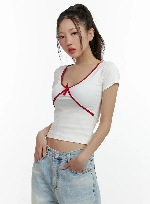 Ribbon Charm Crop Top CL410