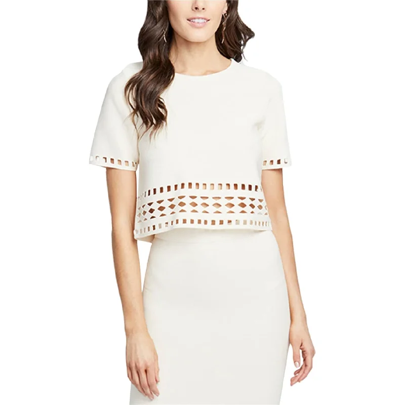 Rachel Roy Womens Triangles & Rectangles Crop Top Blouse