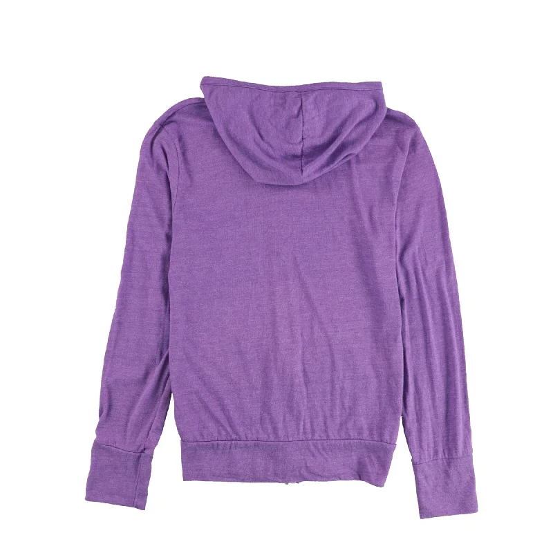 Alternative Womens Solid Hooded Sweater, Purple, Medium