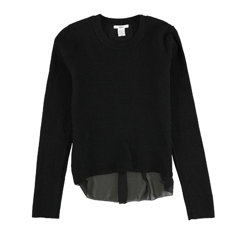 Bar Iii Womens Chiffon Trimmed Knit Sweater