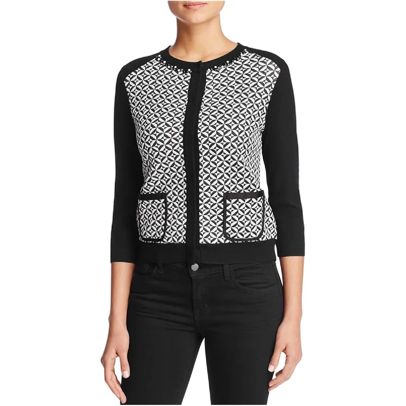 Finity Womens Geometric Knit Sweater