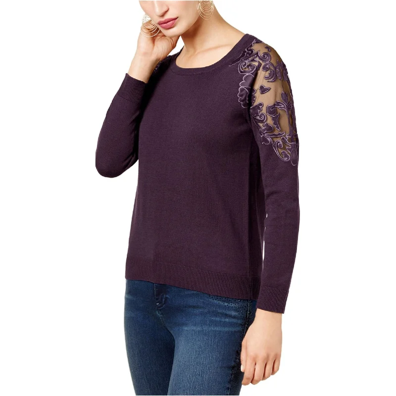 I-N-C Womens Lace Trimmed Knit Sweater