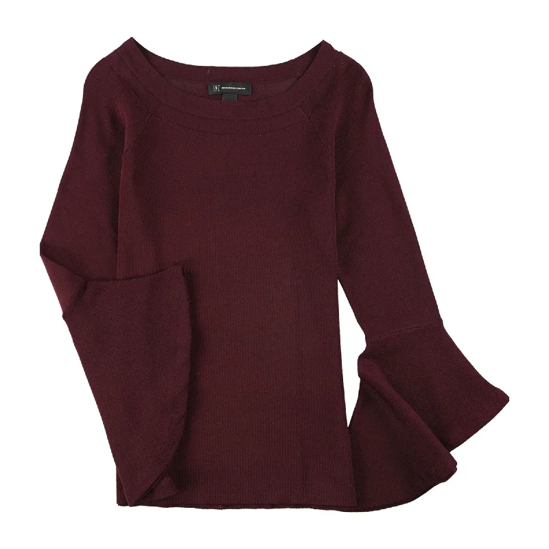 I-N-C Womens Ruffled Sleeve Knit Sweater