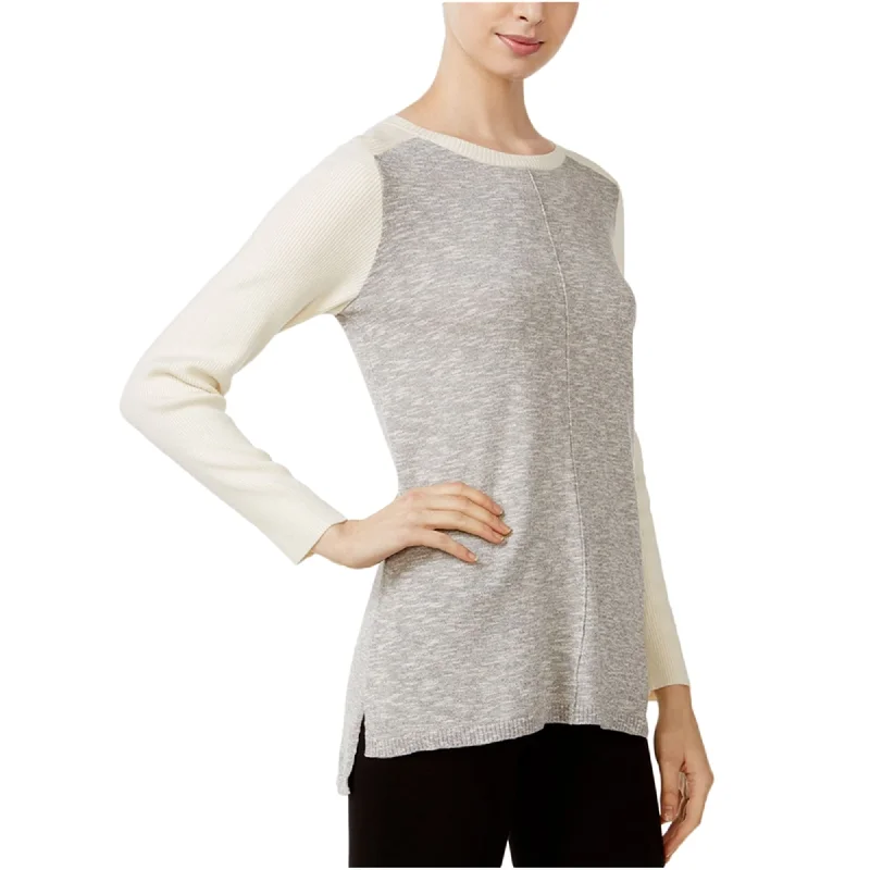 Kensie Womens Hi-Lo Colorblocked Knit Sweater