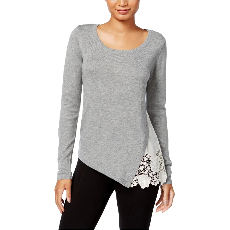 Kensie Womens Lace-Trim Knit Sweater