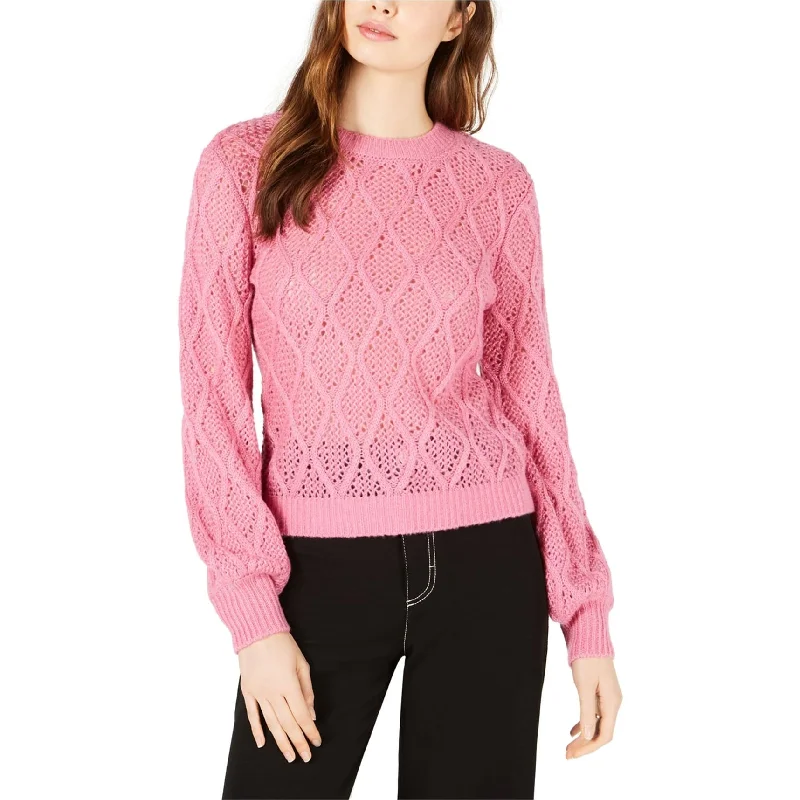 Leyden Womens Diamond Cable Knit Sweater