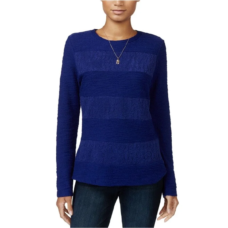 Maison Jules Womens Lace Knit Sweater