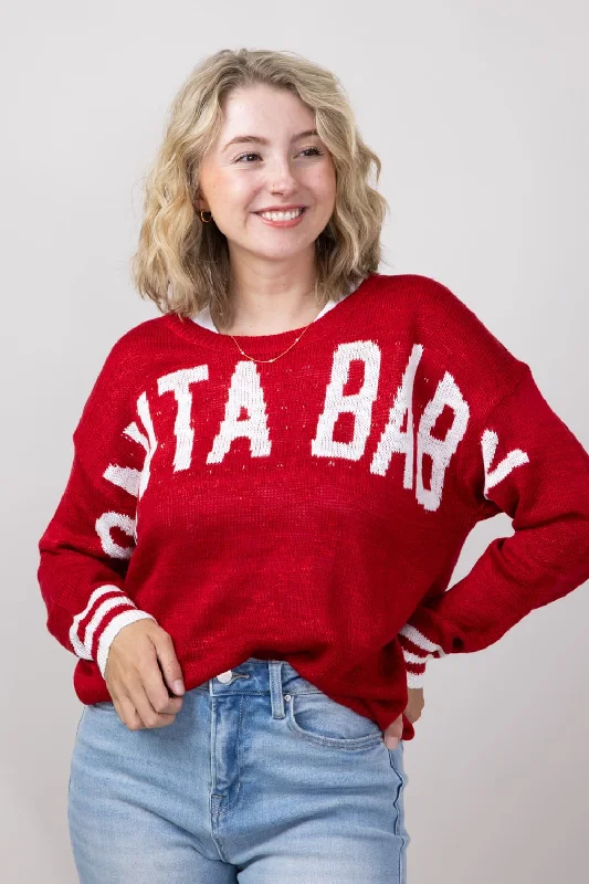 Simply Southern Santa Baby Everyday Sweater for Women in Red | PP-0224-SWTR-EVRYDY-SANTA