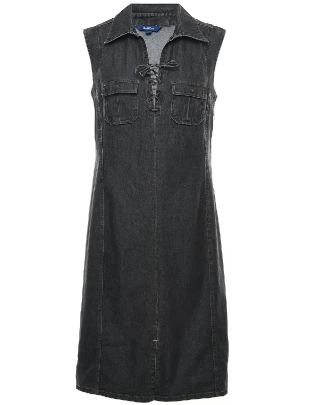 Black Denim Dress - M