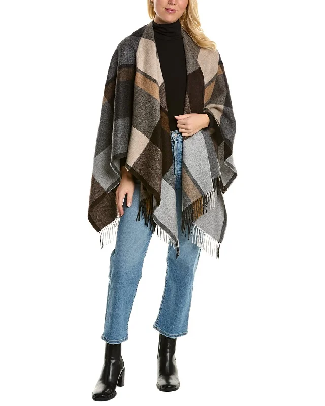 Bruno Magli Buffalo Plaid Cashmere Cape