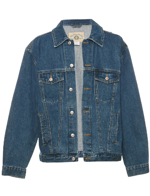 Button Front Denim Jacket - L