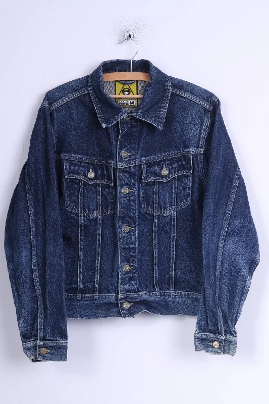 SMOG Womens M Denim Jacket Dark Blue Jeans Cotton Fitted