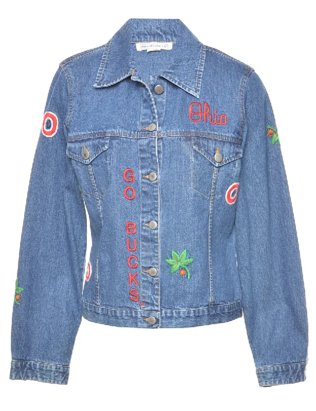 Embroidered Ohio Denim Jacket - M