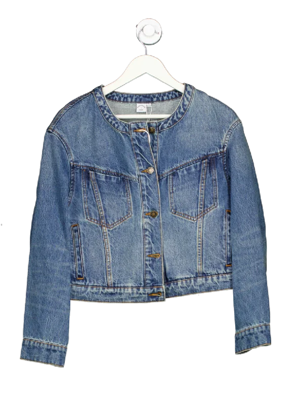 Petite Studio NYC Blue High-Waisted Denim Jacket UK XS