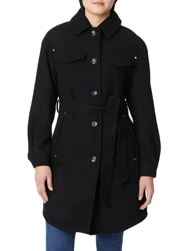 Womens Belted Warm Wool Coat