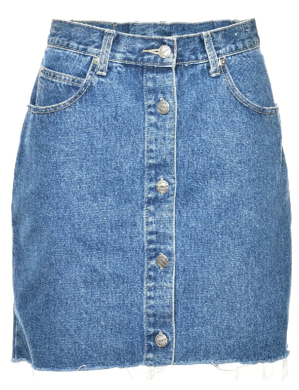 Frayed Edge Denim Skirt - M