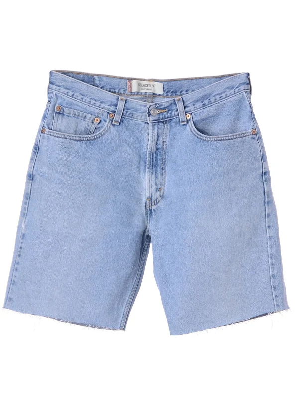 Label Cut Off Denim Shorts