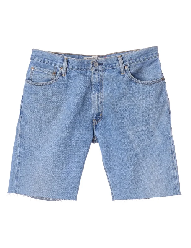 Label Cut Off Denim Shorts