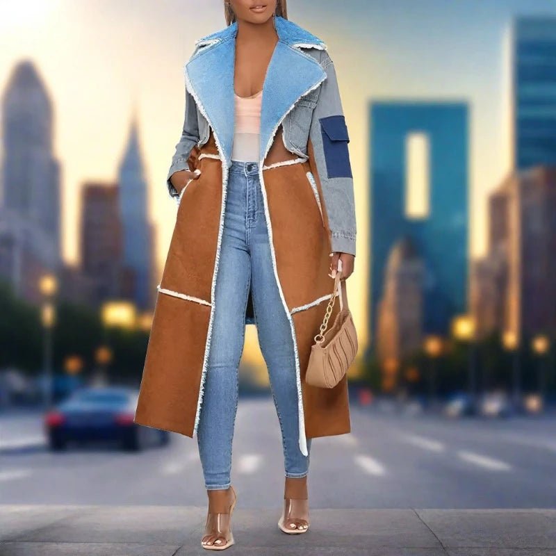 Aurora™| Fashionable fur denim coat