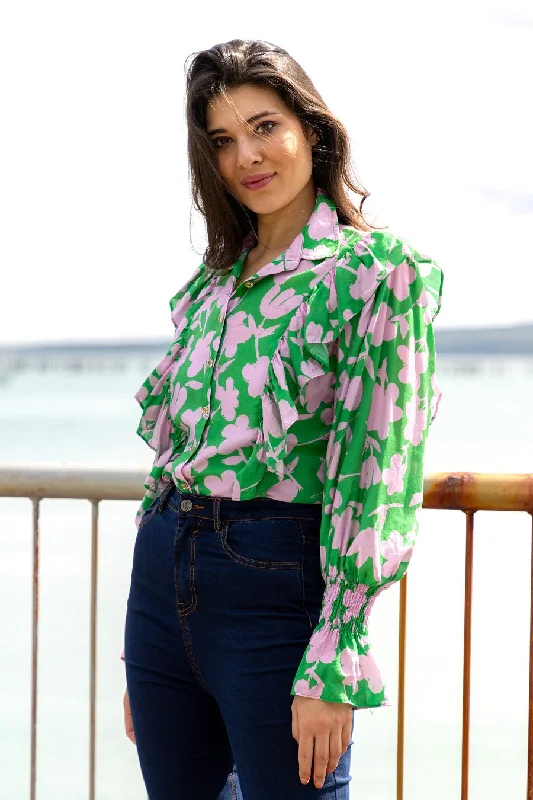 Britta Shirt Green Floral