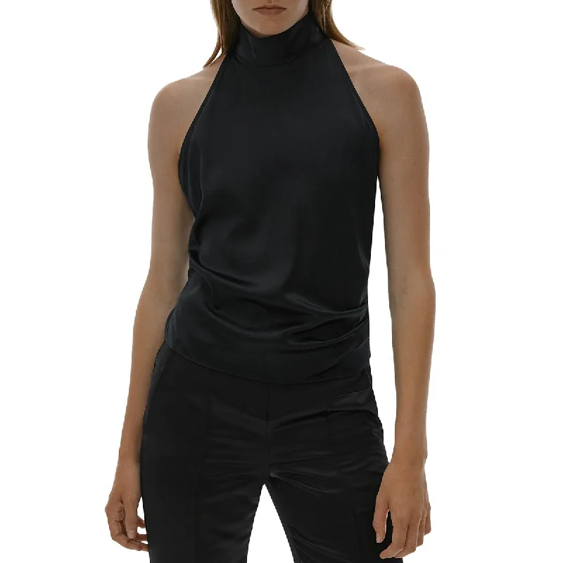 Helmut Lang Womens Silk Shirt Cold Shoulder