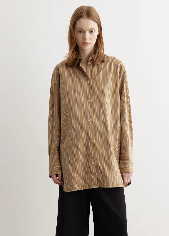 Loose Striped Cotton Shirt