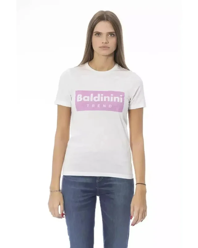 Baldinini Trend Women's White Cotton Tops & T-Shirt - S