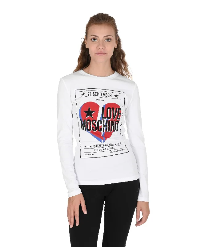 Love Moschino Women Cotton Spandex T-Shirt - 40 EU