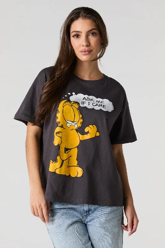 Garfield Don't Care Graphic Boyfriend T-Shirt