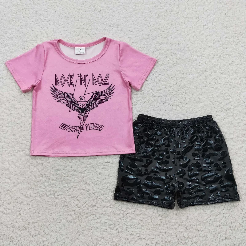 eagle t-shirts leather shorts sets GSSO0316