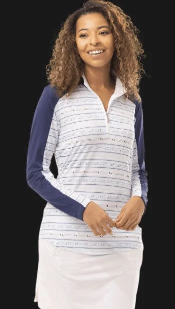 SanSoleil SOLCOOL LONG SLEEVE PRINT MOCK (Multiple Colors)