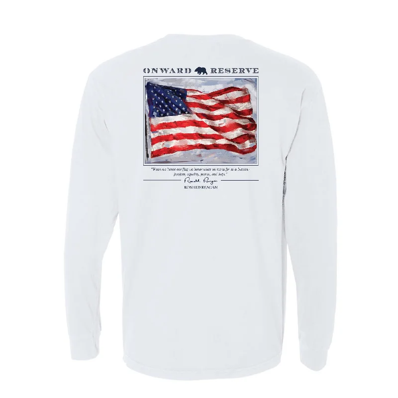 Long Sleeve Old Glory Tee - White