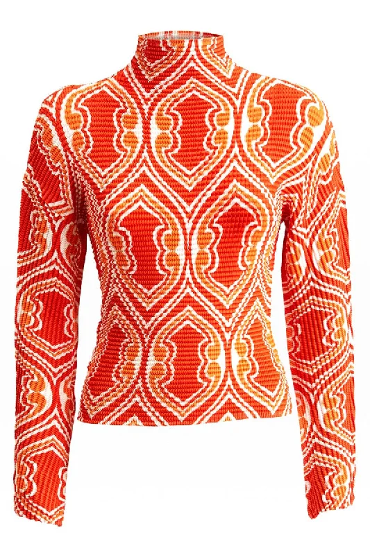 Chakra Pleated Long Sleeve Top