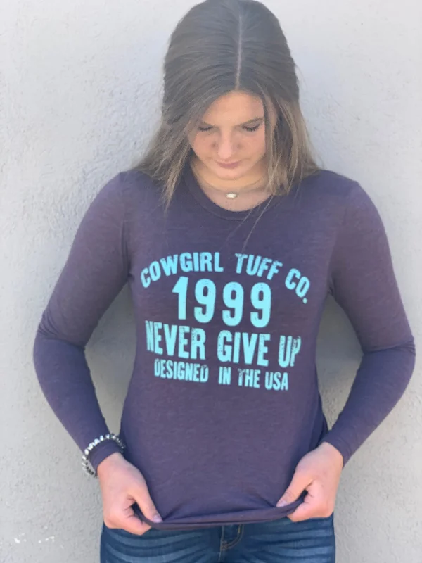 Cowgirl Tuff PURPLE LONG SLEEVE TEE