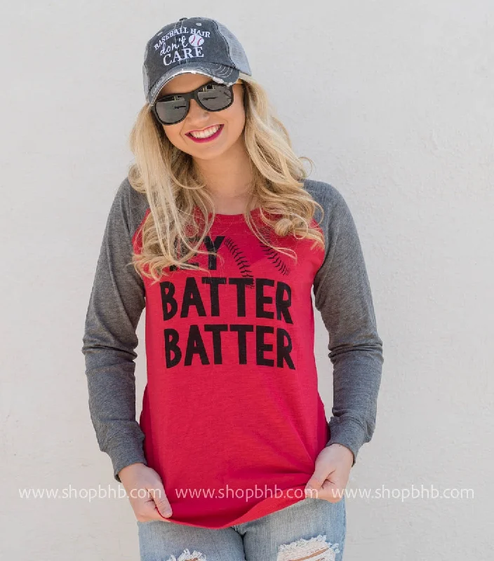 Hey Batter Batter Baseball Long Sleeve** - Final Sale