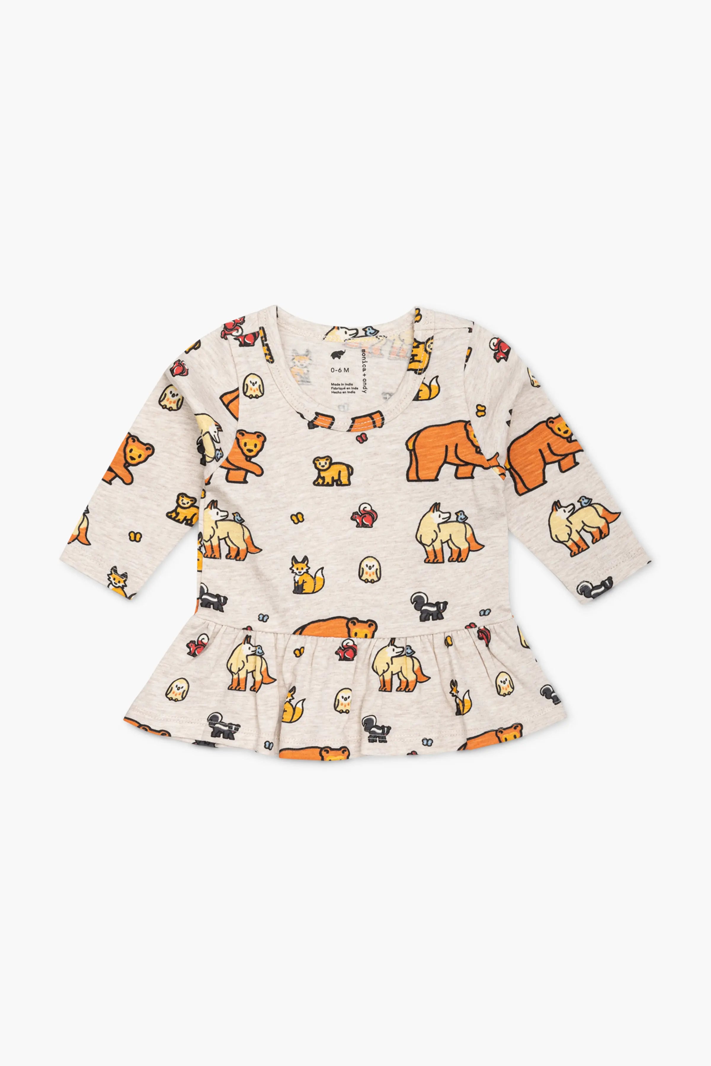 Long Sleeve Peplum Tee_Forest Friends