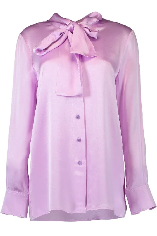 Long Sleeve Tie Neck Blouse