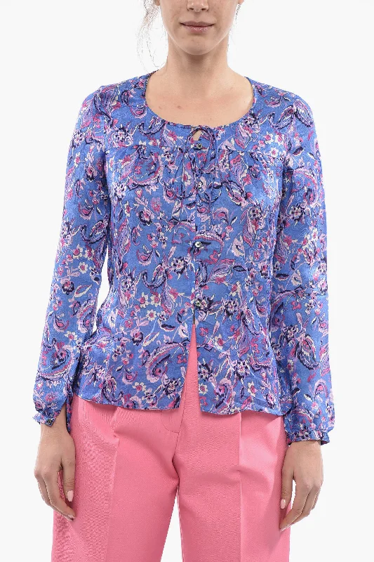 Isabel Marant Long Sleeved Printed PRIAN Silk Blend Blouse