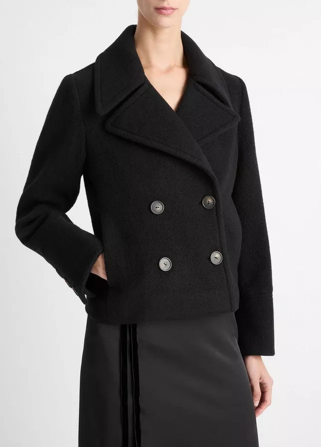 Vince Italian Wool Cropped Peacoat