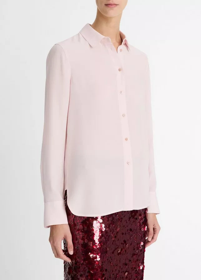 Vince Silk Slim-Fit Blouse