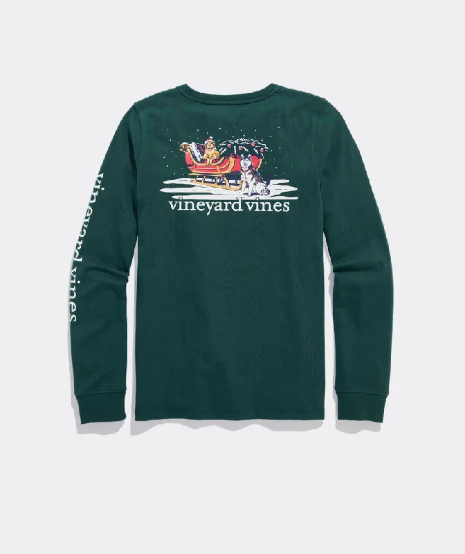 Vineyard Vines Women's Sleigh Dogs Long-Sleeve Pocket Tee